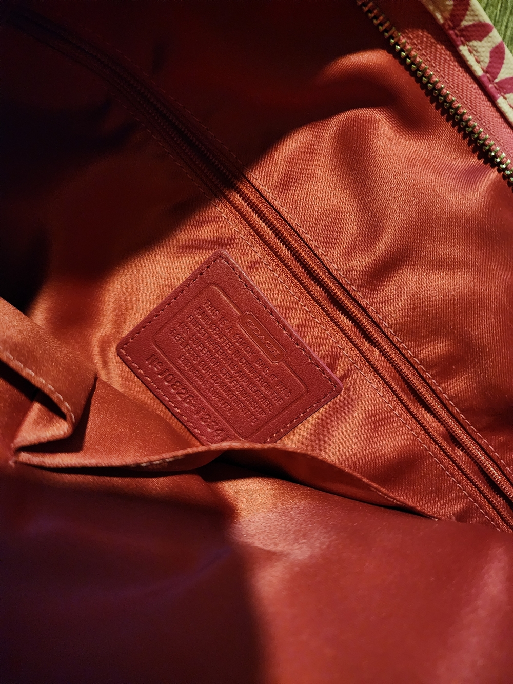 COACH Pink Signature Crossbody with Tan Strap - Picture 4 of 4